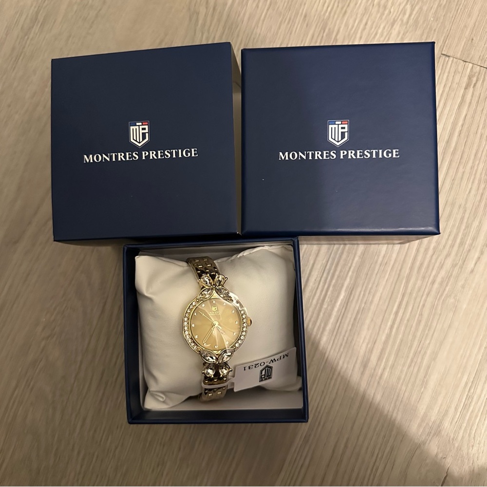 Montres Prestige x Invicta Gold Crystal Butterfly Watch 22mm MPW-0231 NIB - Picture 6 of 13